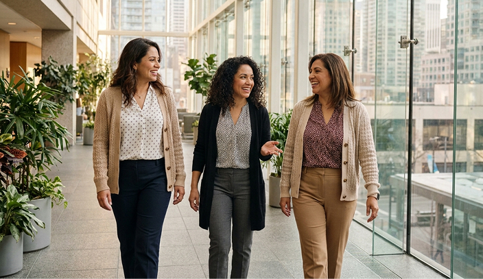 Mujeres de la comunidad MAIA caminando